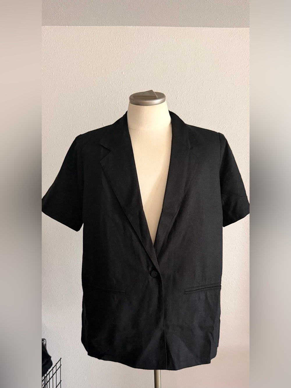 Blair 100% Silk Black Short-Sleeve Blazer Size 20